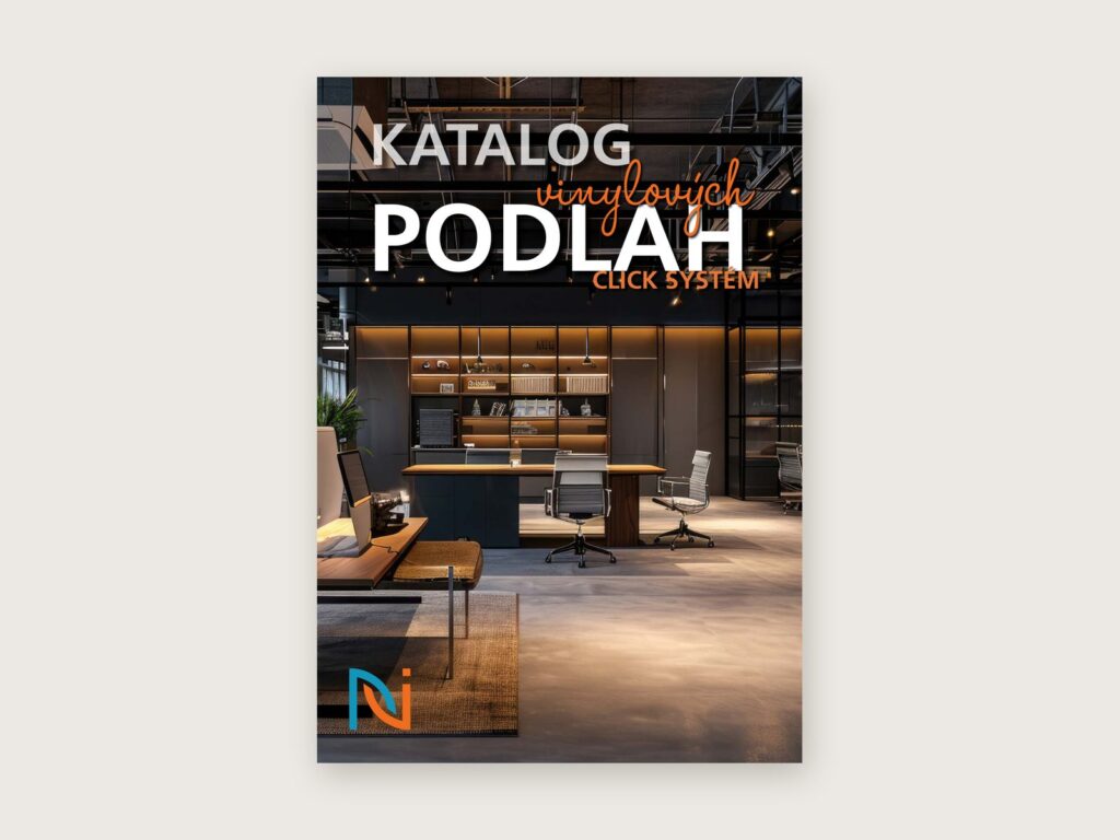 Titulní strana katalogu vinylových podlah Nové interiéry, sazba Luciadesign